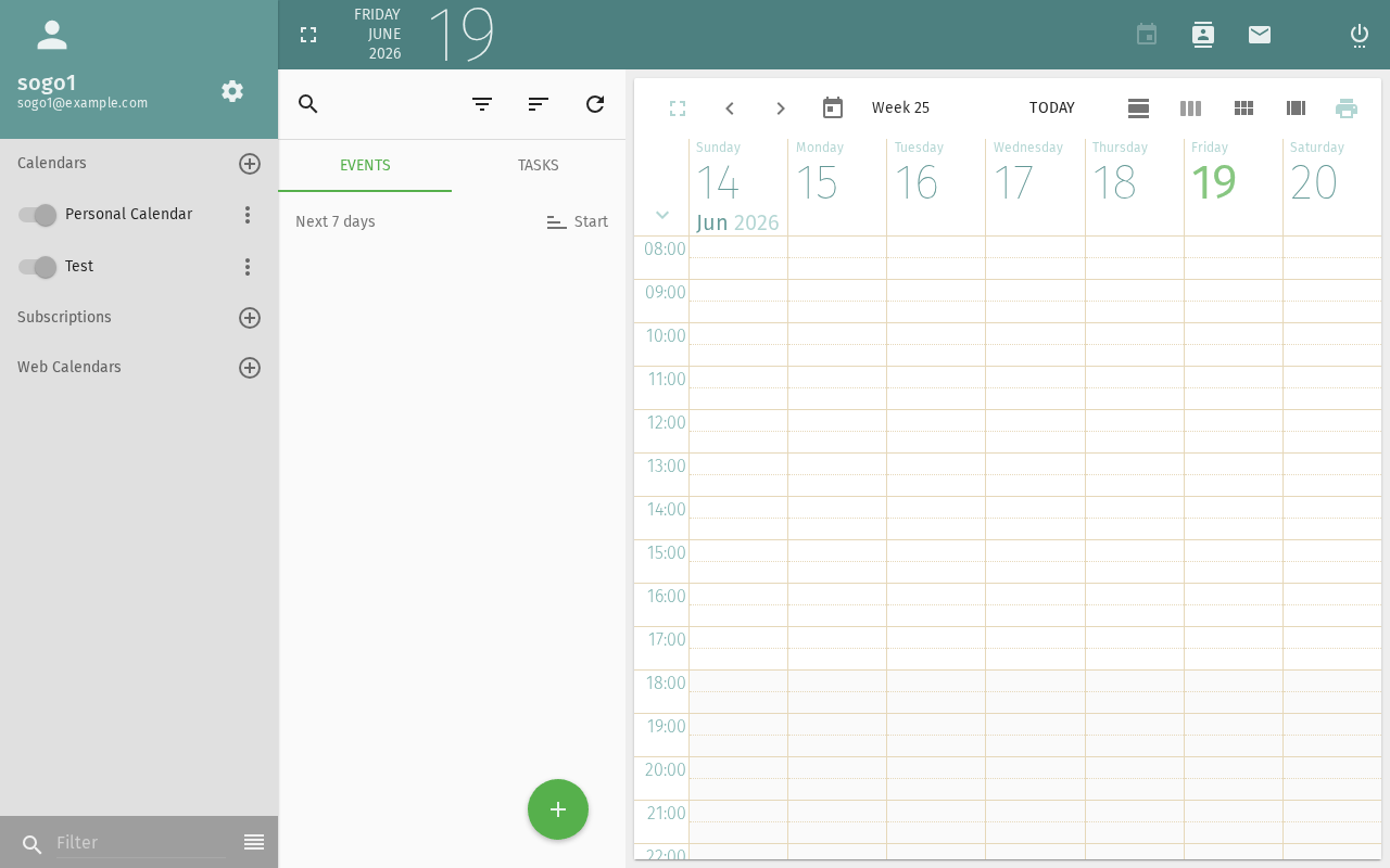 Calendar view with subscription options
