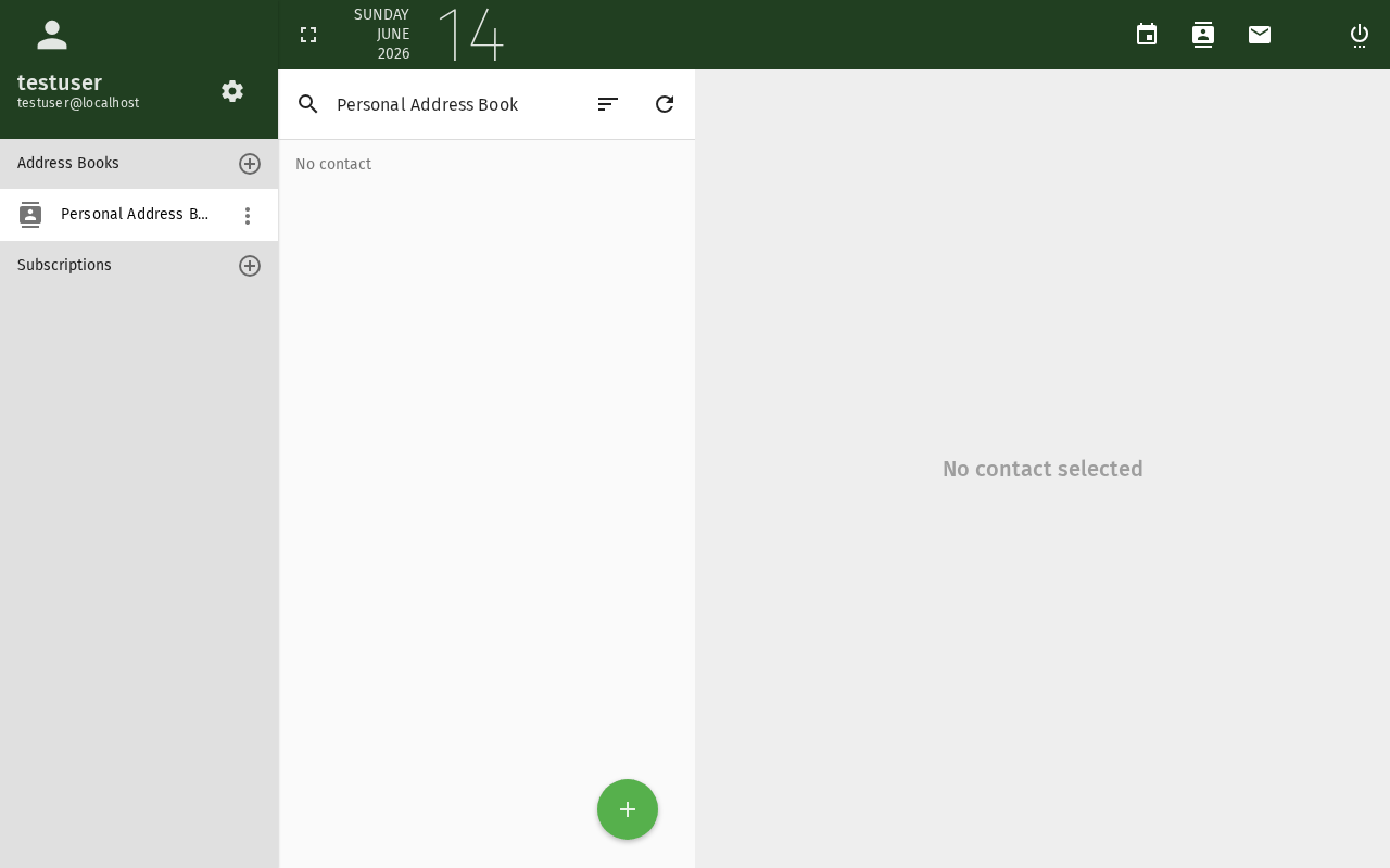 Contacts module in sidebar