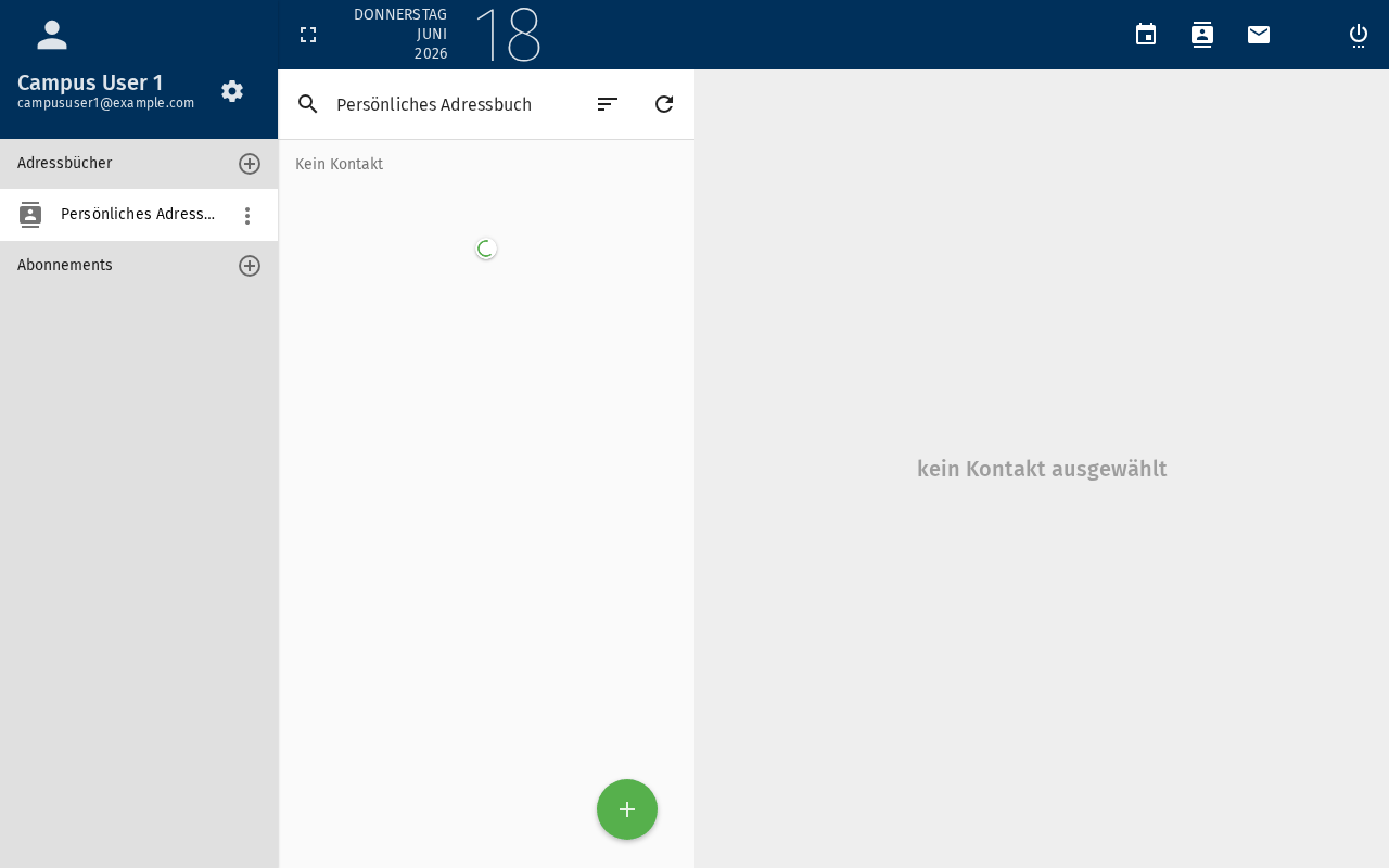 Contacts module in sidebar