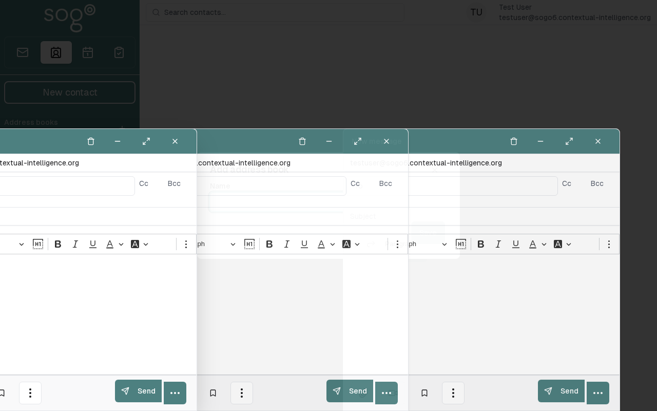 Contacts import/export menu in SOGo 6