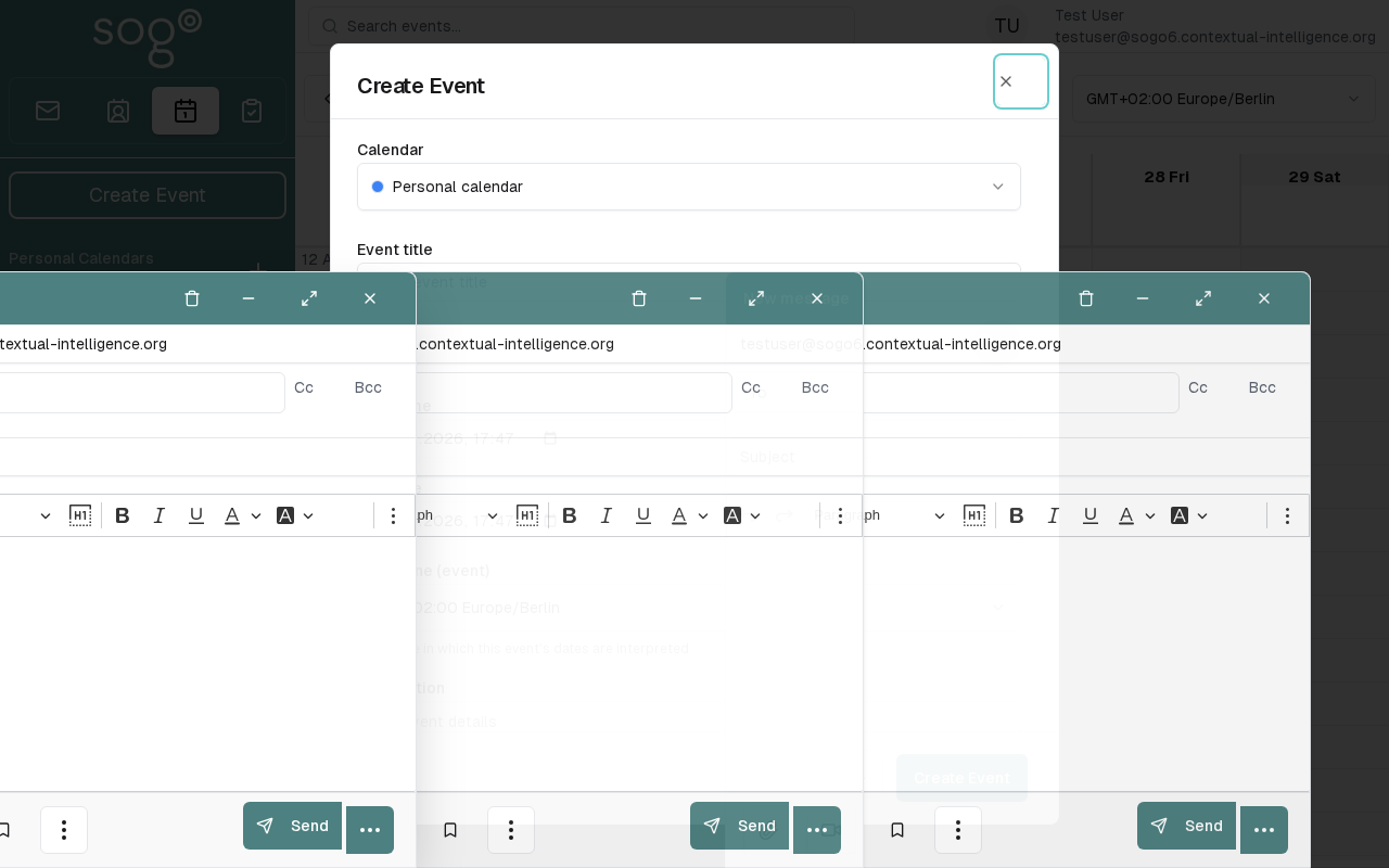 Free/busy grid showing colleague availability